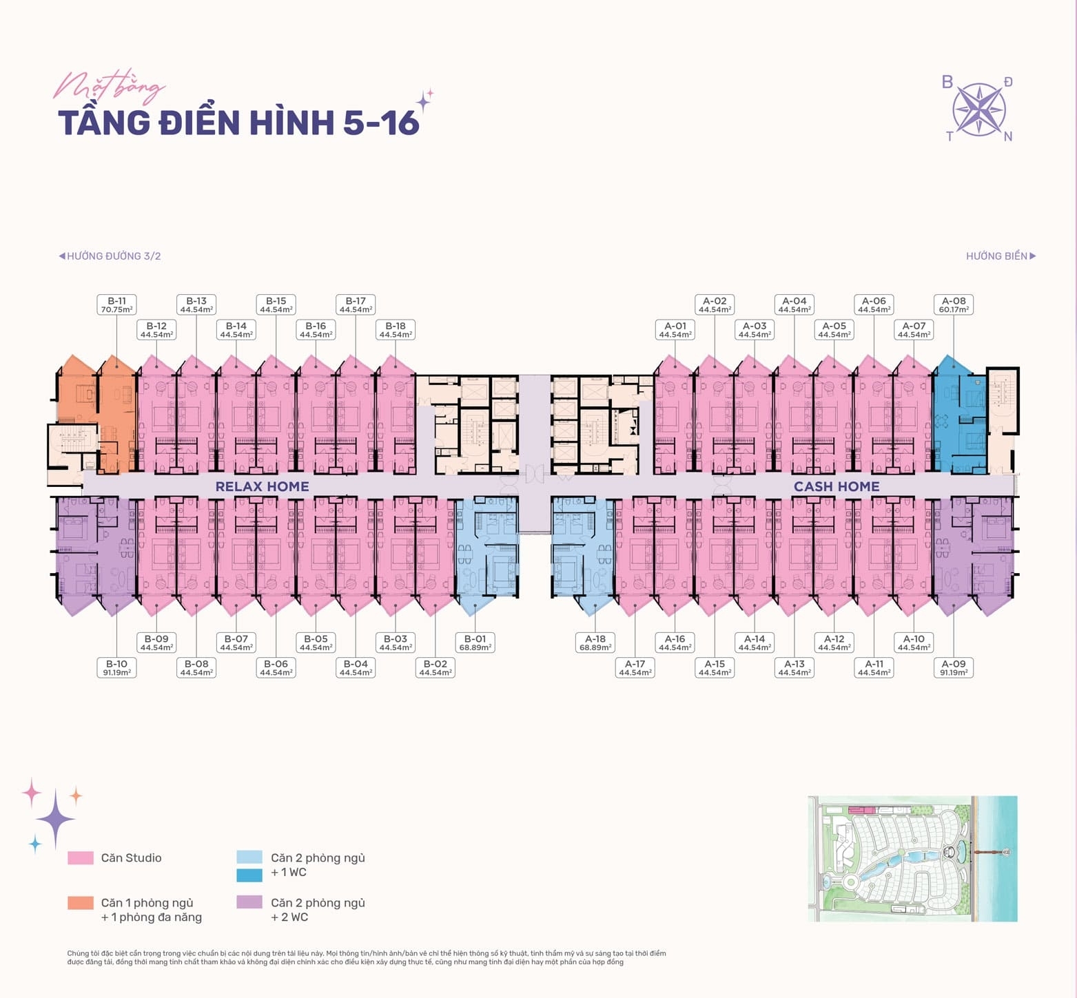Mặt bằng tầng điển hình tầng 5 đến 16 Polaris The Maris Vũng Tàu