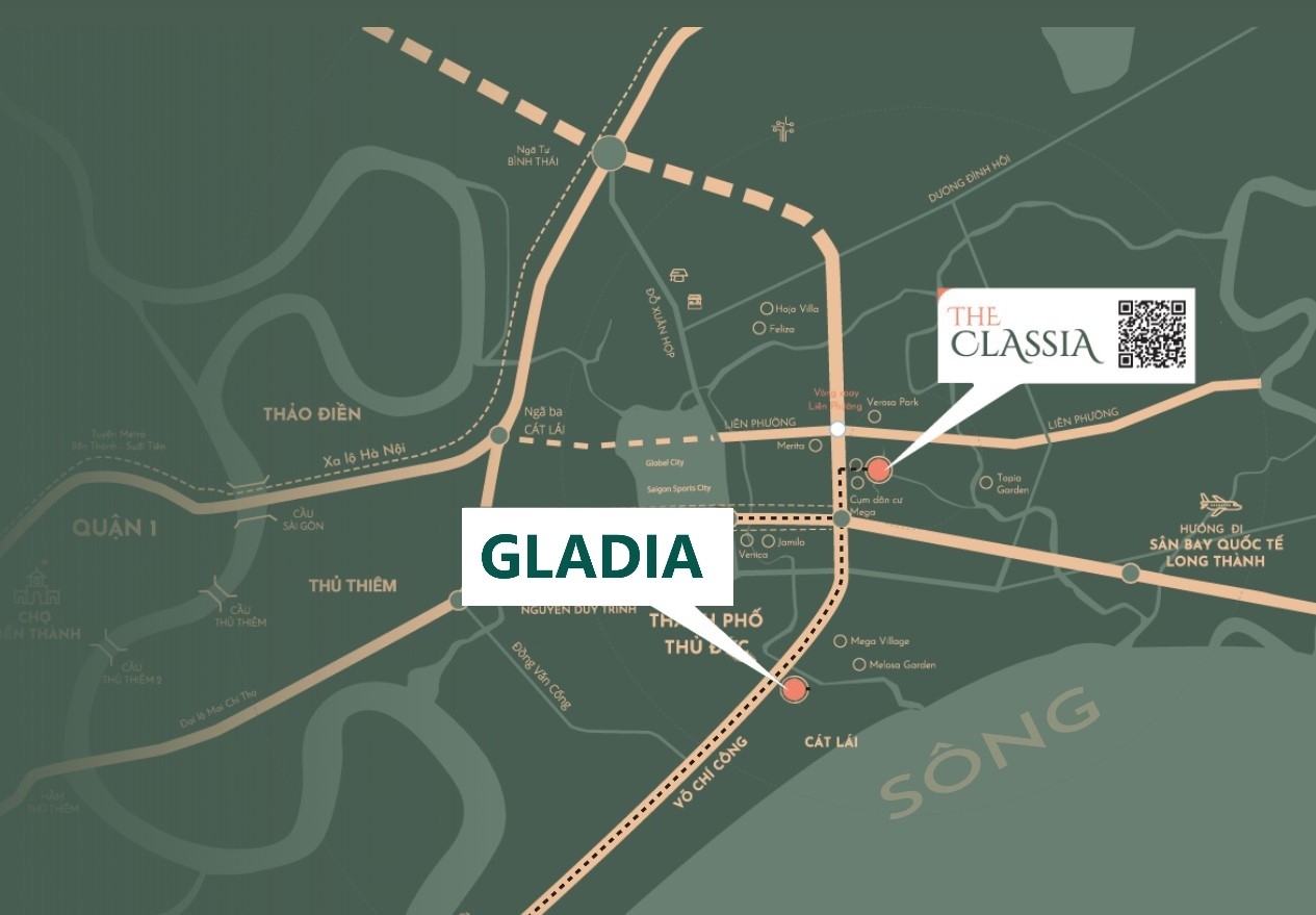 Vi Tri Gladia Khang Dien Vị trí đắc địa của dự án Gladia Khang Điền trên bản đồ