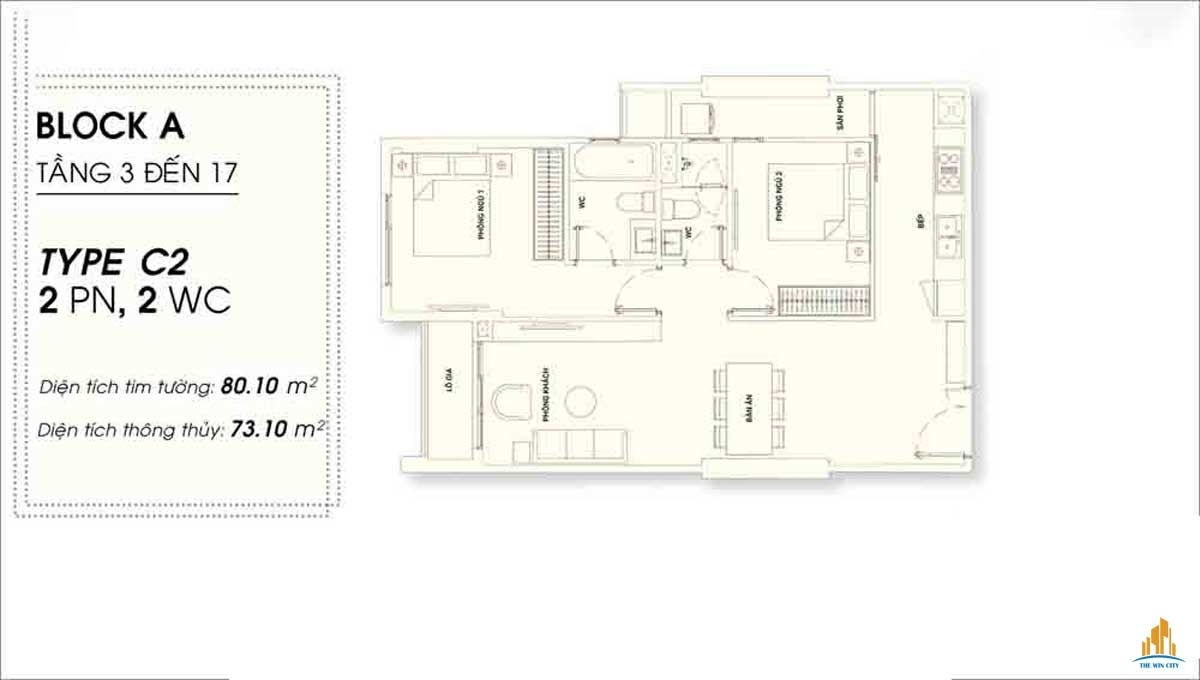 Căn hộ 2 Phòng ngủ The Win City Căn hộ 2 Phòng ngủ The Win City