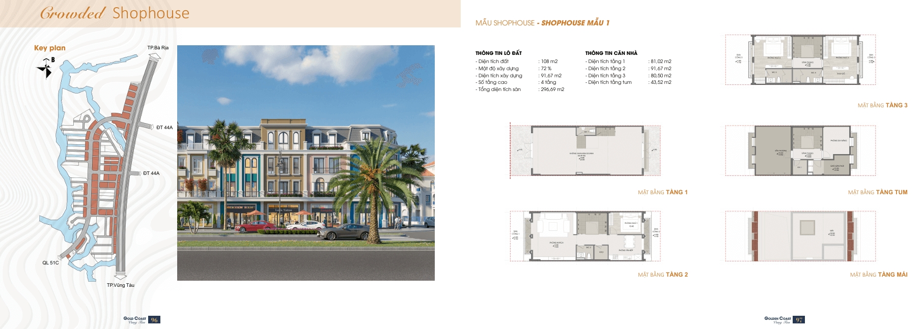 Gold Coast Vũng Tàu Layout thiết kế Shophouse Gold Coast Vũng Tàu