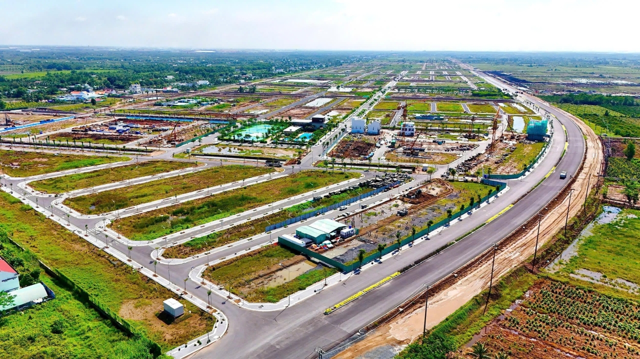 Tiến độ thực tế dự án LA Home Long An nhìn từ trên cao