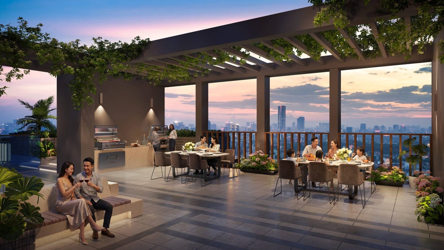 Khu tiệc BBQ ngoài trời tại Sky Park