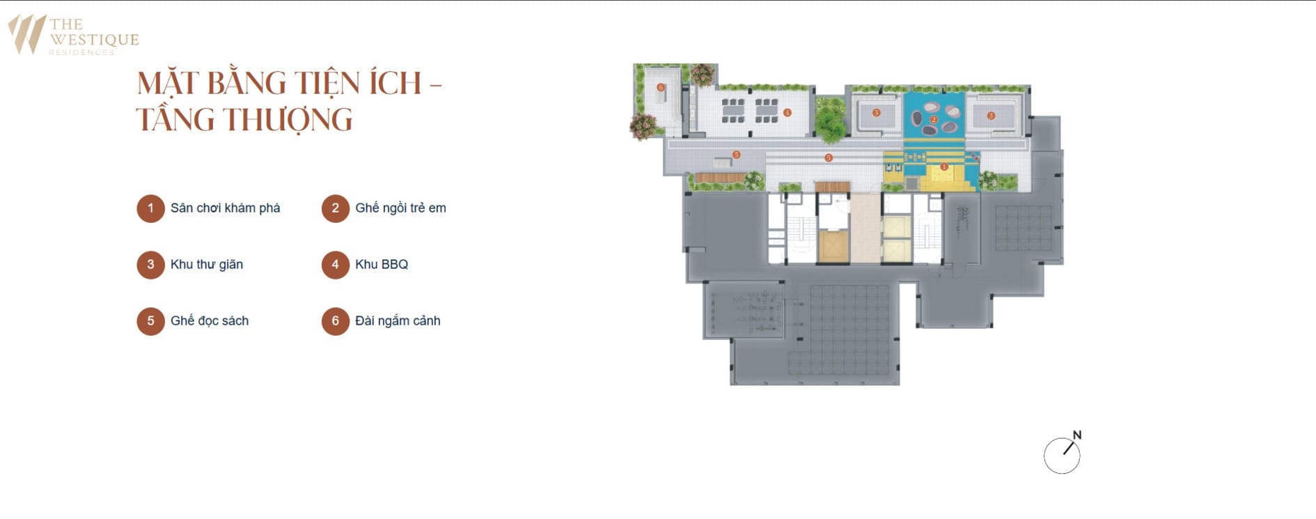 Mặt bằng tổng thể hệ thống tiện ích The Westique Residences