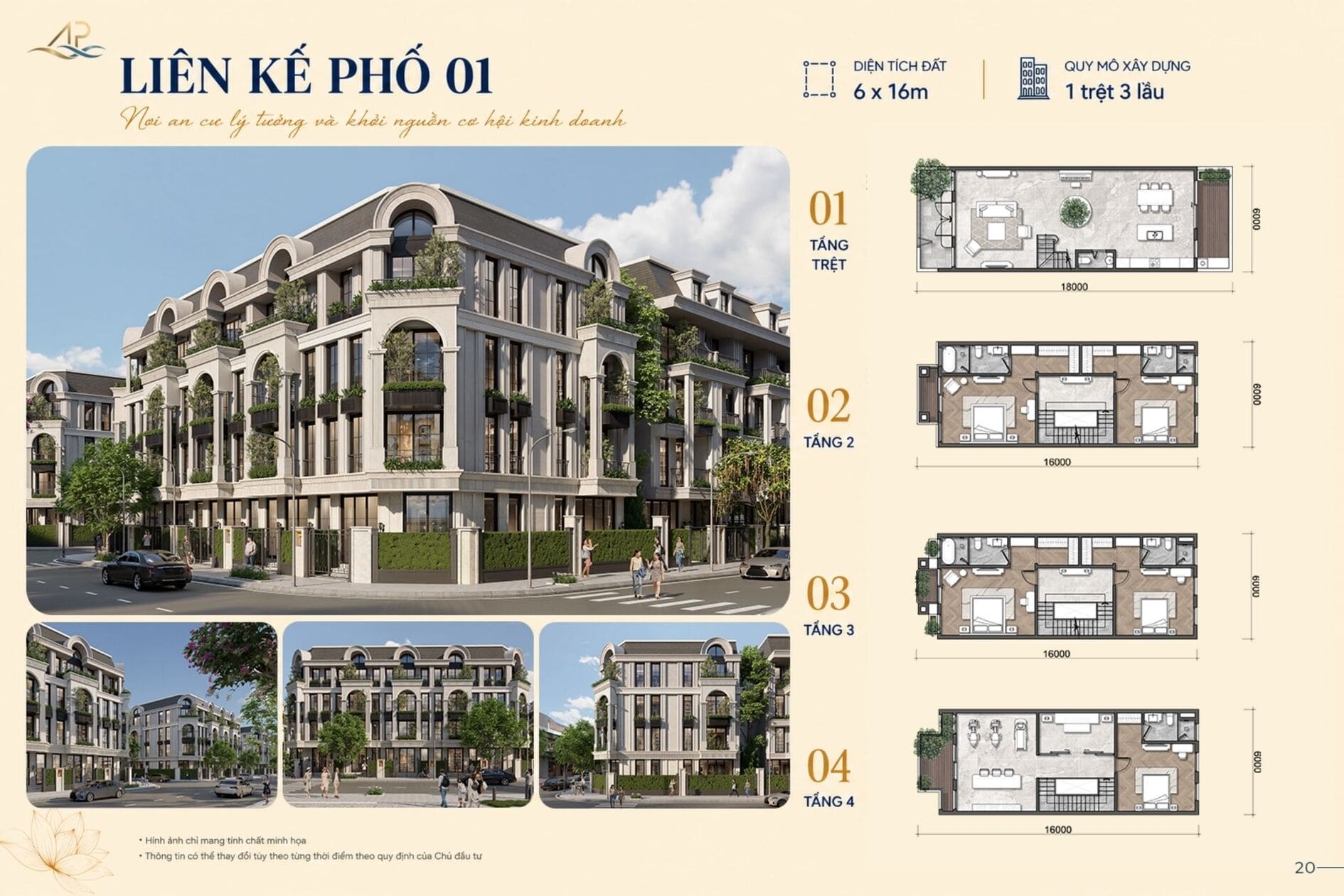 Phối cảnh mẫu nhà Liên kế phố 01 dự án An Phước Riverside