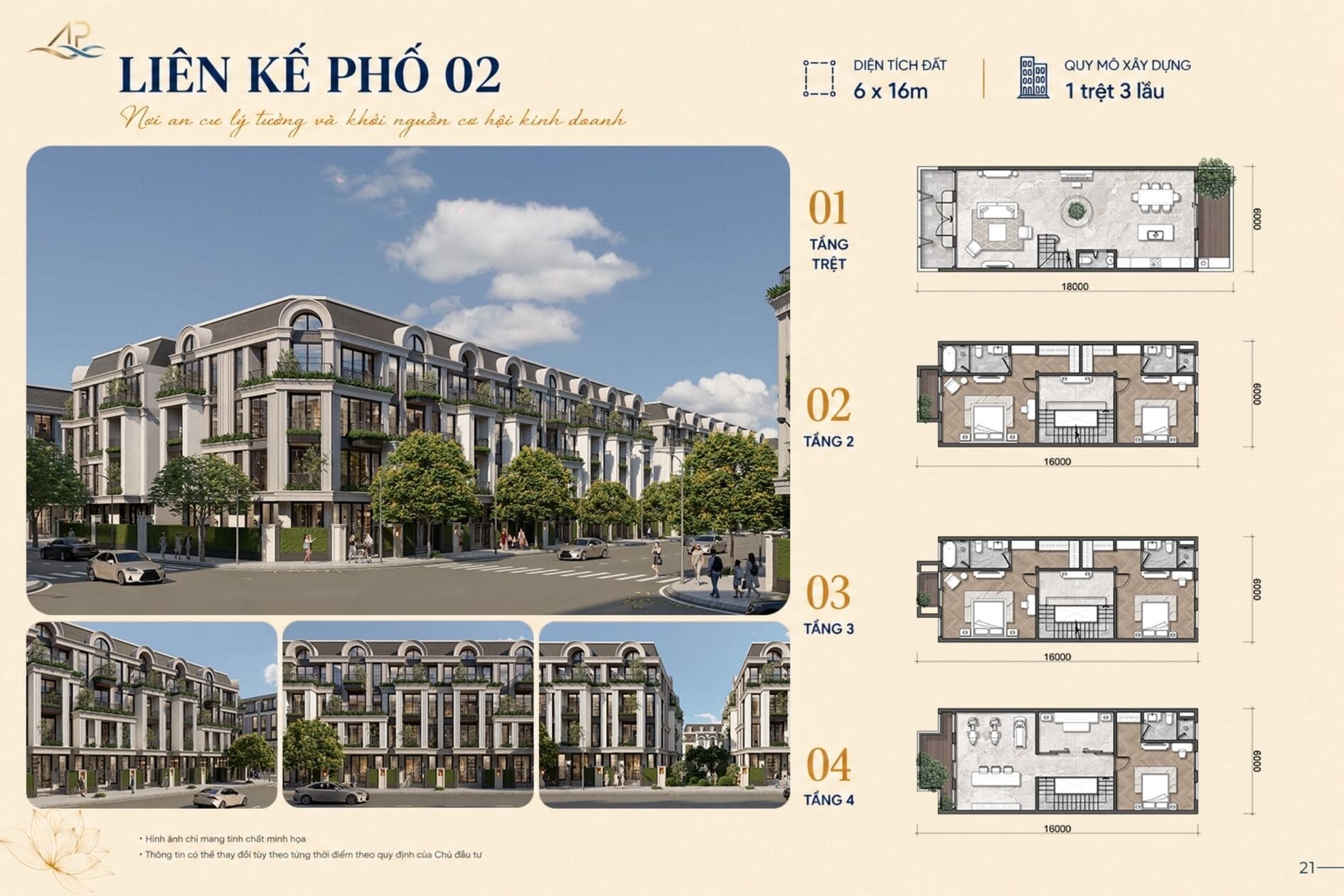 Phối cảnh mẫu nhà Liên kế phố 02 dự án An Phước Riverside