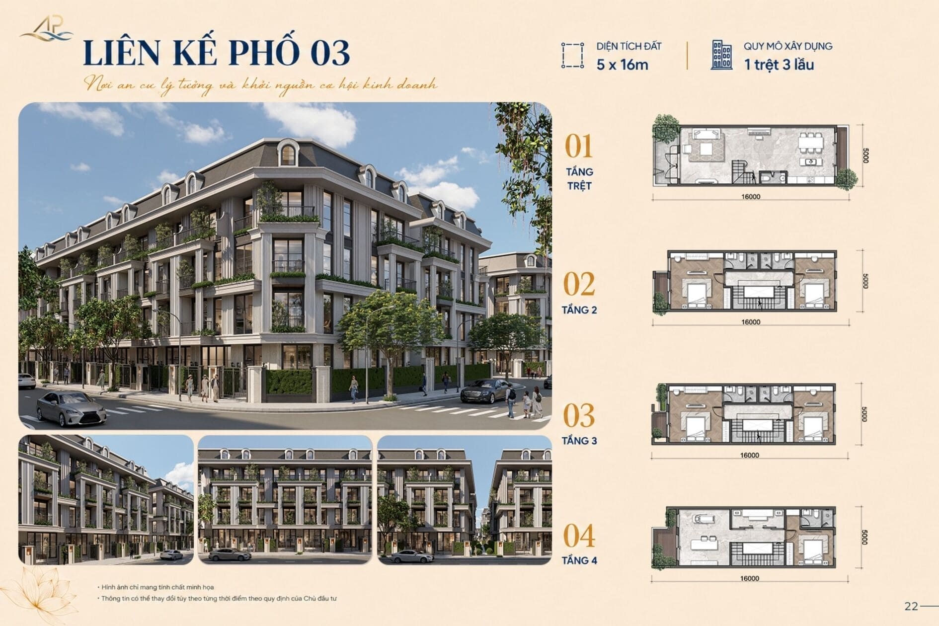Phối cảnh mẫu nhà Liên kế phố 03 dự án An Phước Riverside