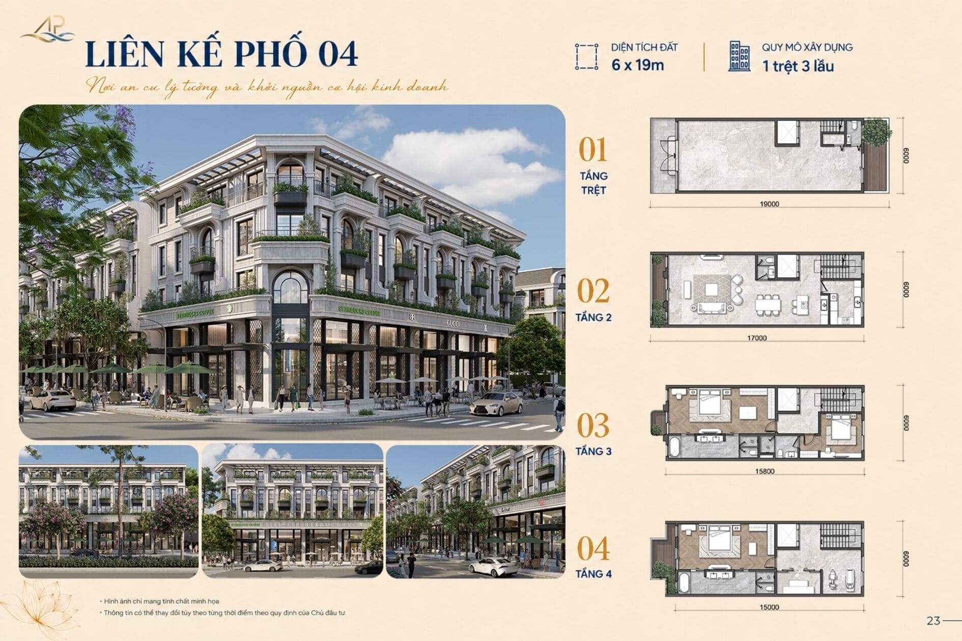 Phối cảnh mẫu nhà Liên kế phố 04 Shophouse dự án An Phước Riverside