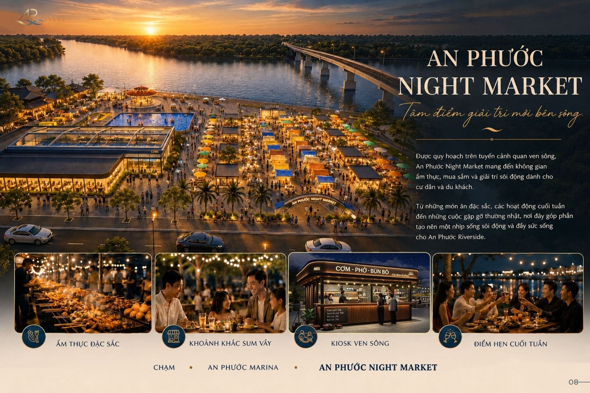 Phố chợ đêm An Phước Night Market sầm uất ven sông