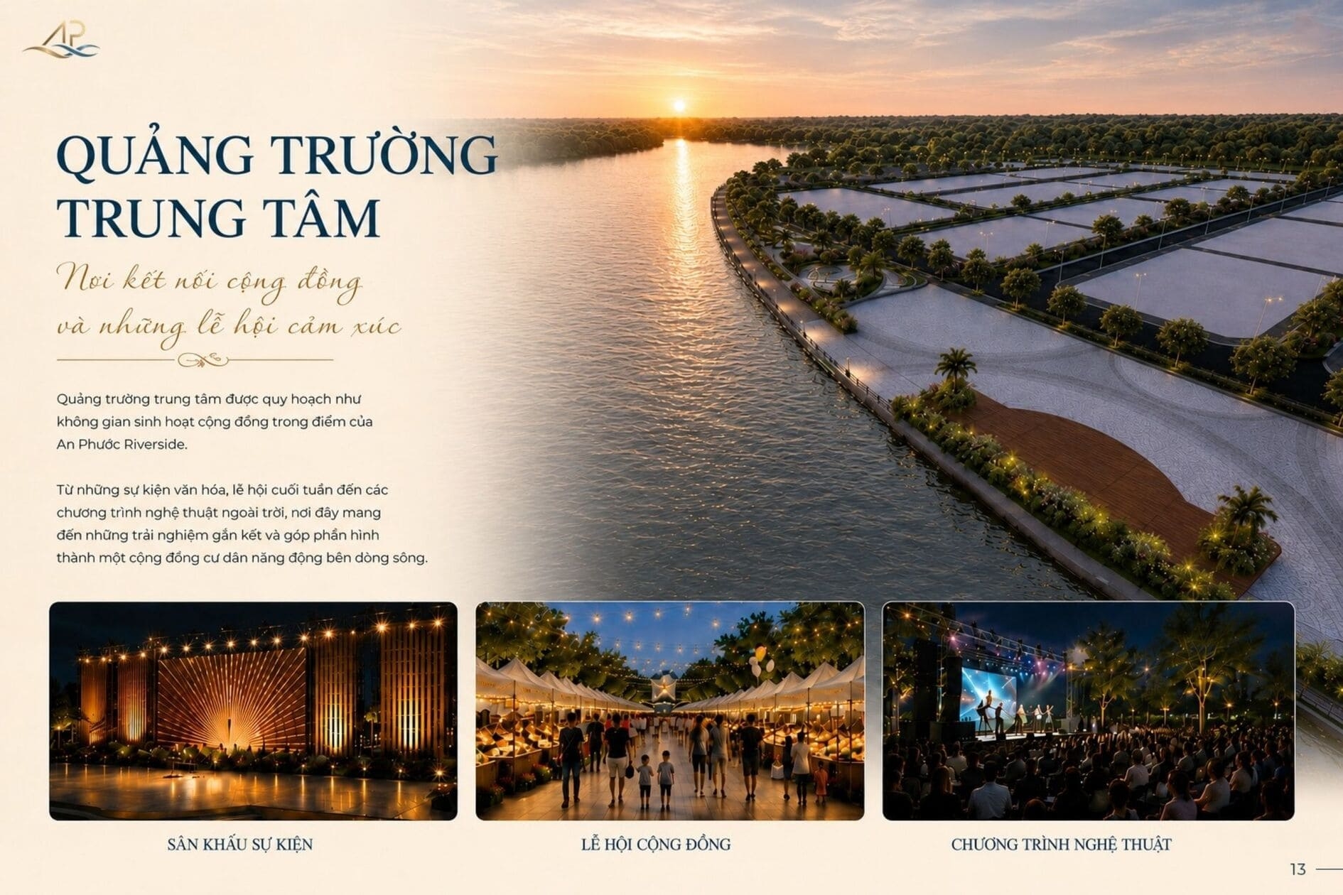 Quảng trường trung tâm tổ chức sự kiện tại An Phước Riverside