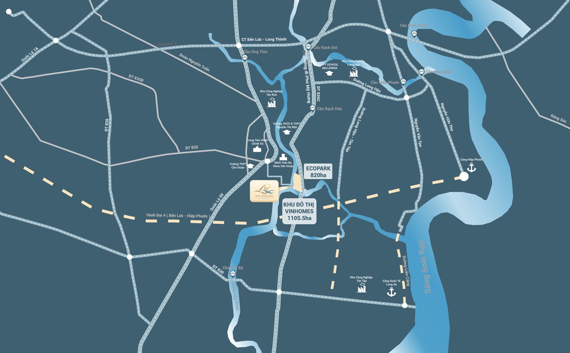 Bản đồ vị trí và liên kết vùng dự án An Phước Riverside